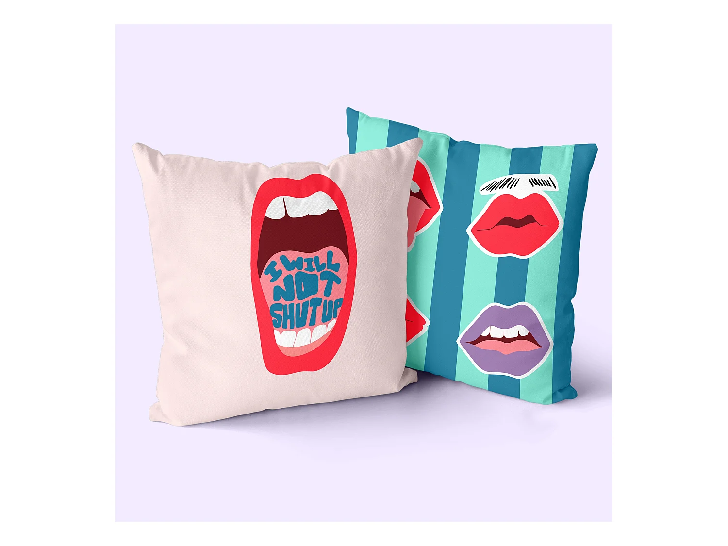 Federa decorativa 50x50 cm (Set di 2 pezzi) Lips