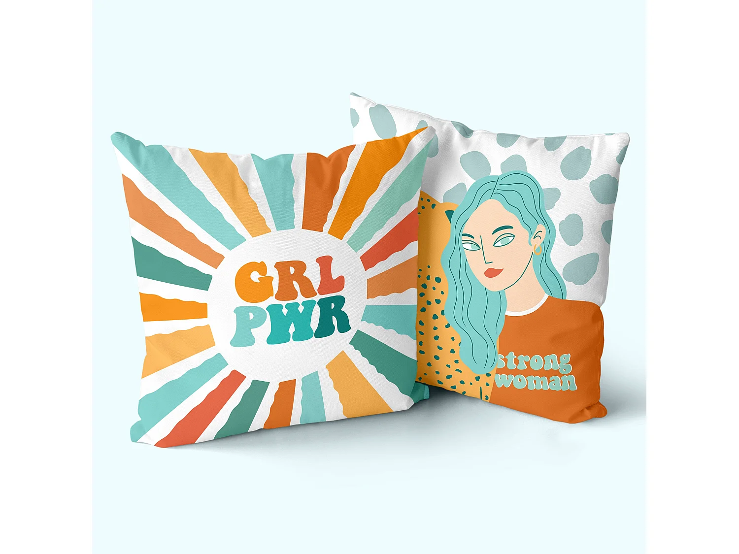 Housse de coussin décoratif 50x50 cm (Pack de 2) Girl power