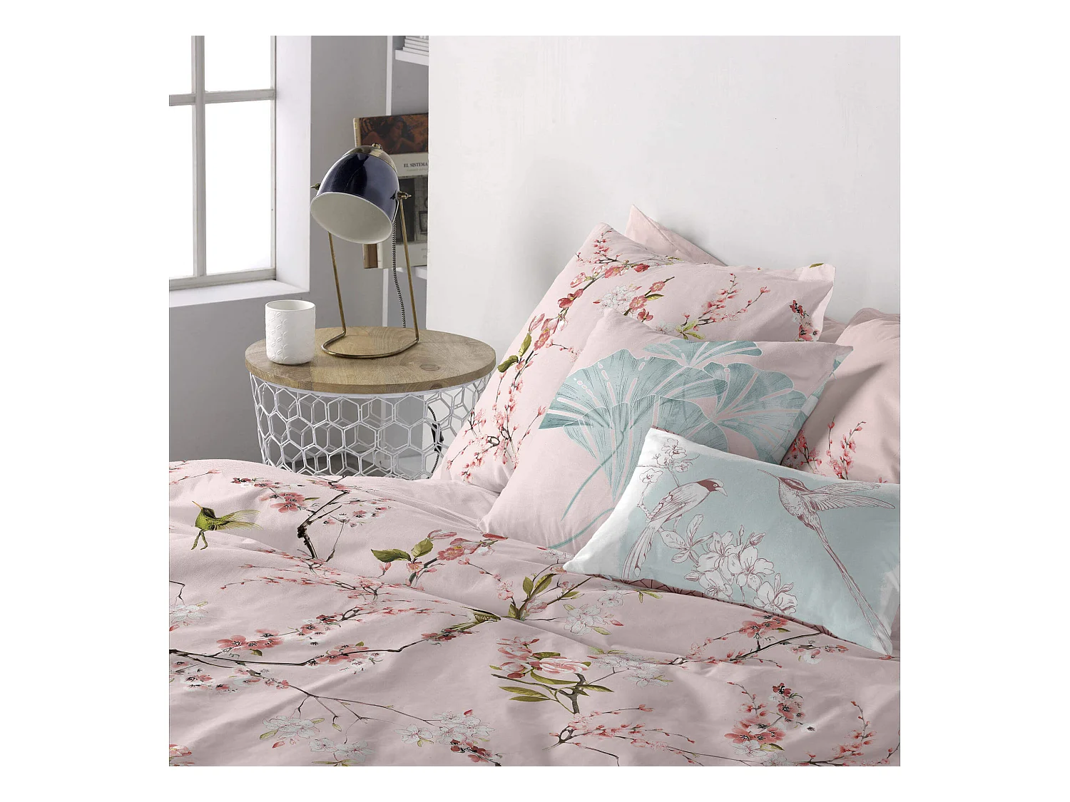 Funda de cojín 50x50 + 50x30 cm Chinoiserie rose