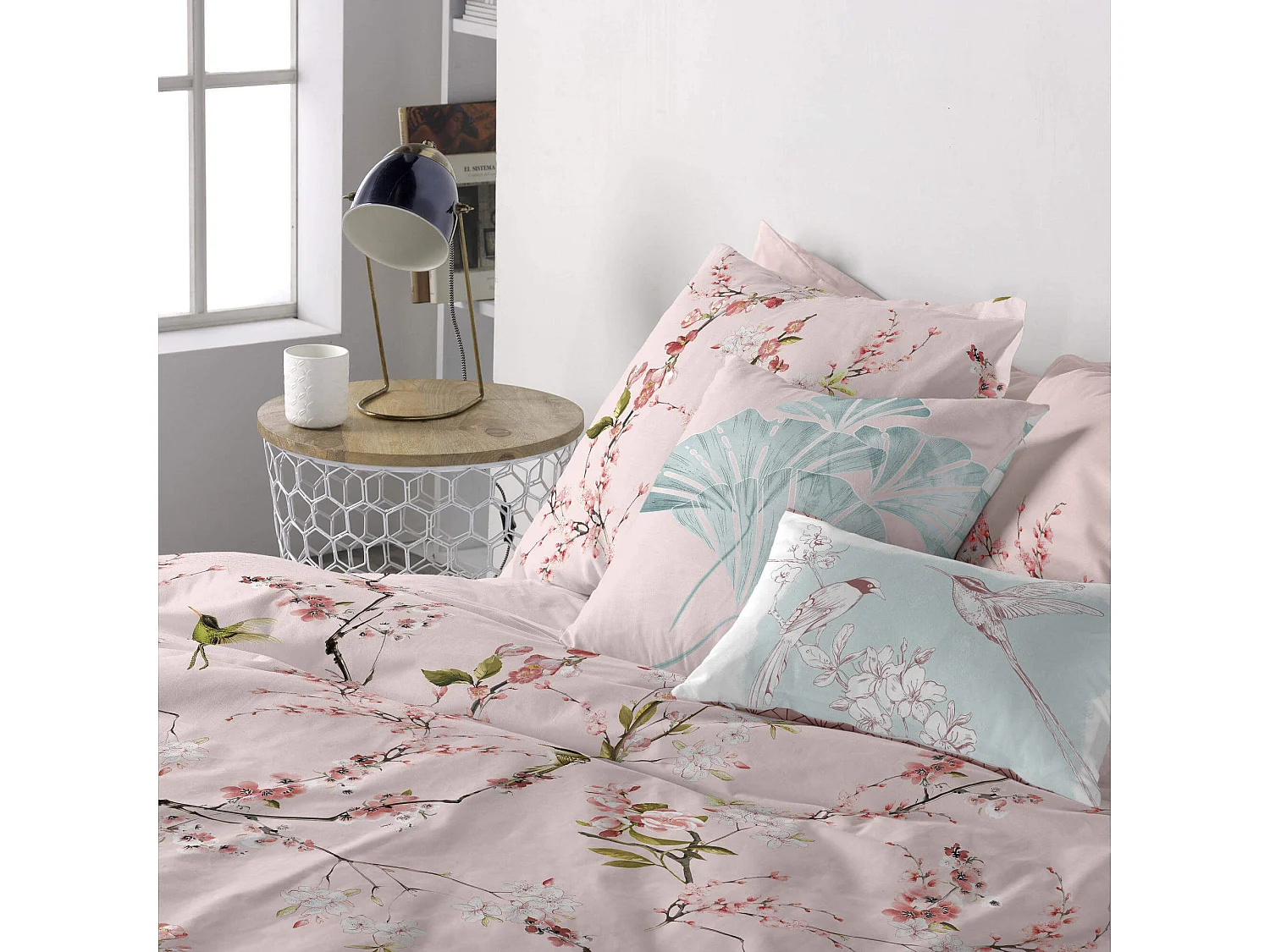 Funda de cojín 50x50 + 50x30 cm Chinoiserie rose