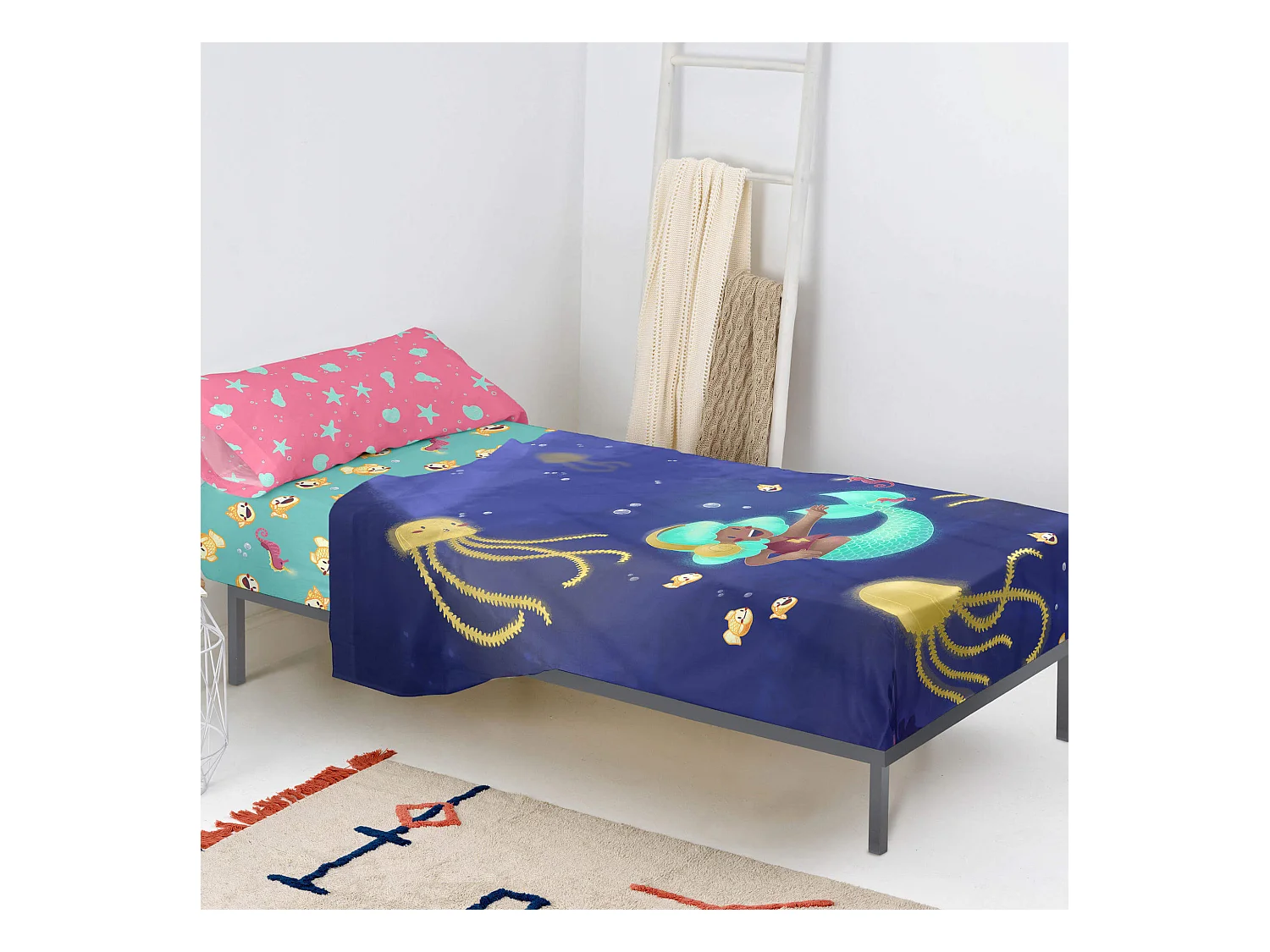 Juego de sabana Cama 105 (180x270 cm) Happy mermaid