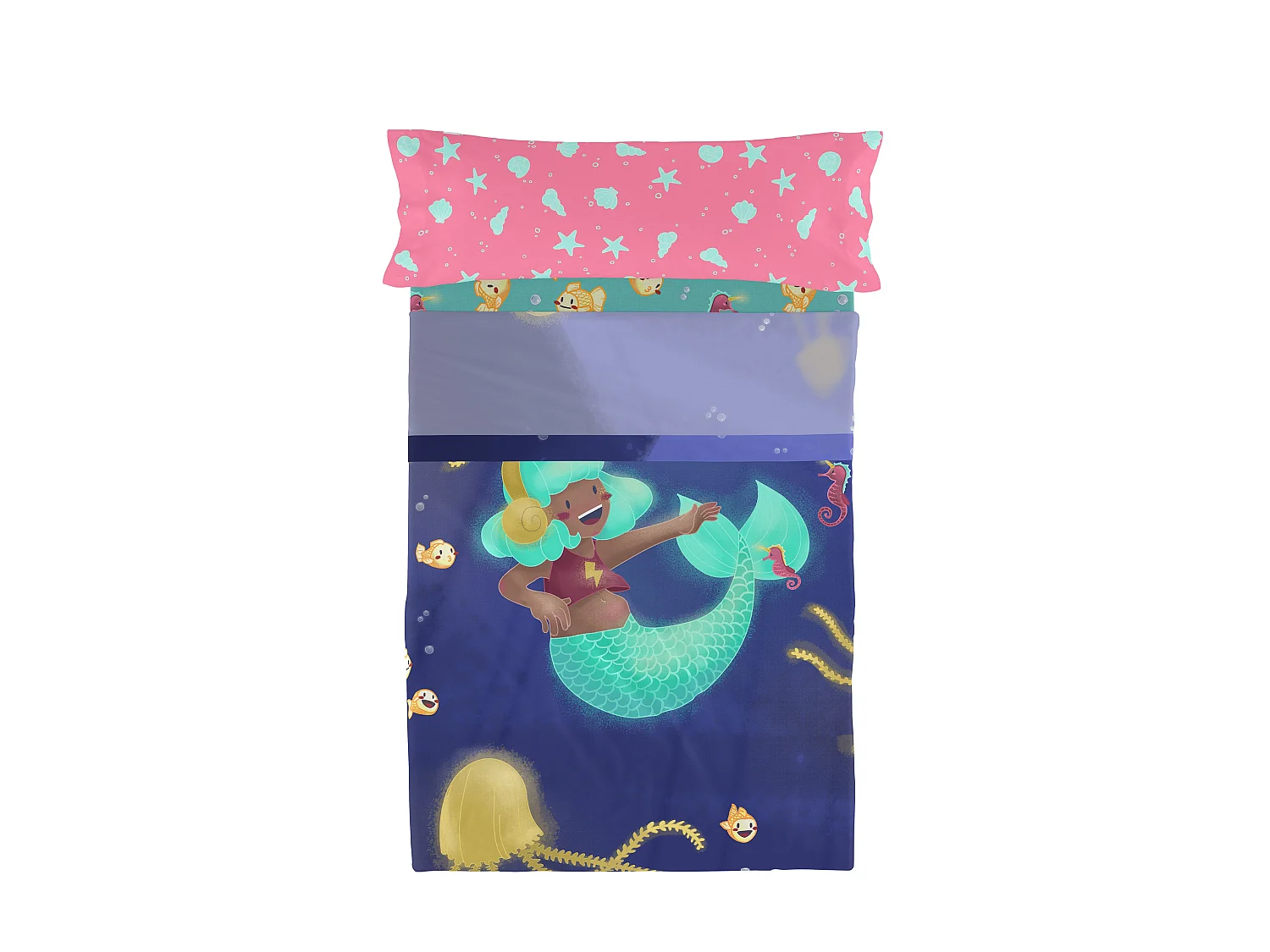 Juego de sabana Cama 105 (180x270 cm) Happy mermaid