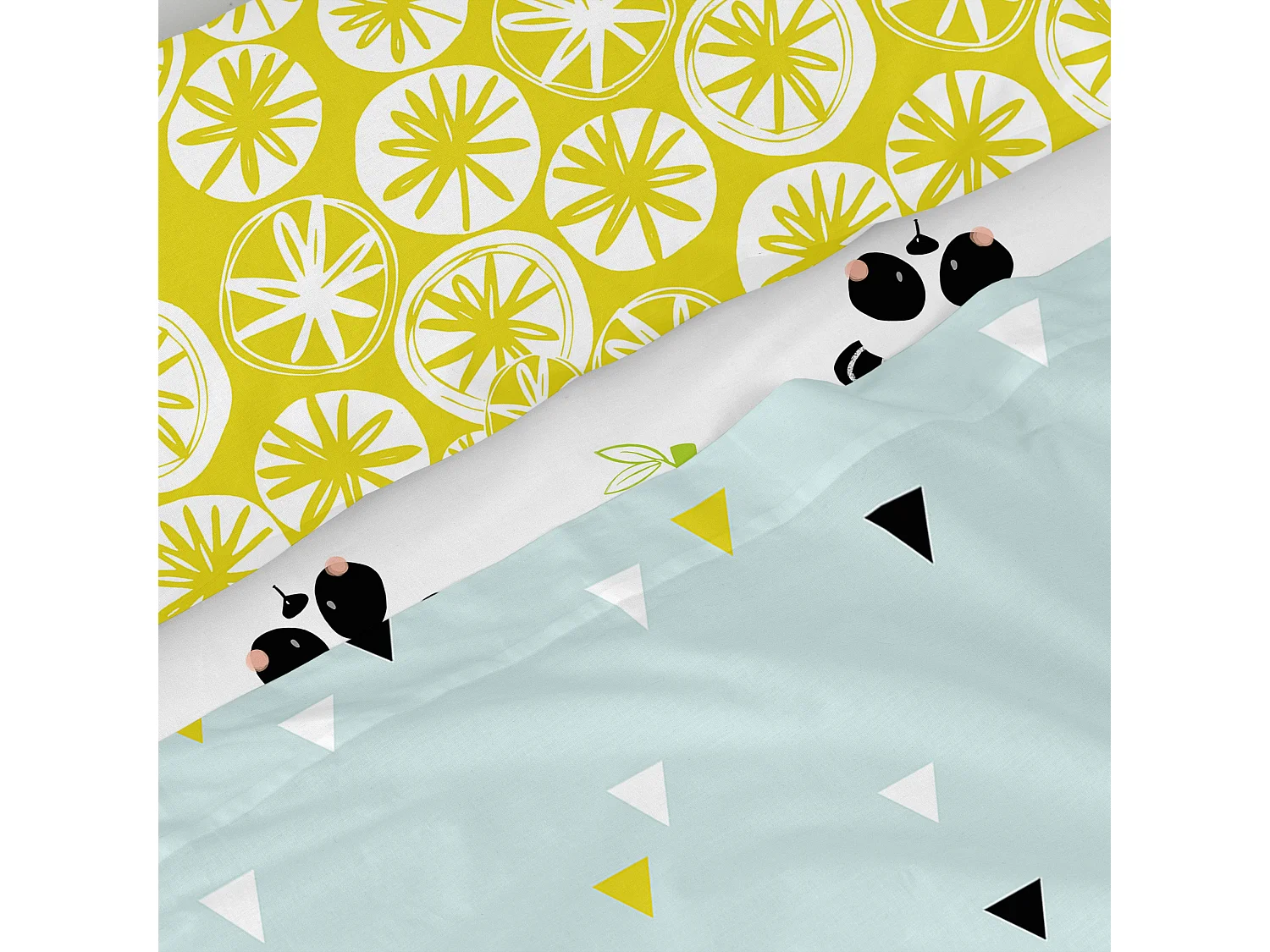 Parure lenzuola Singolo 160x270 cm Panda garden blue