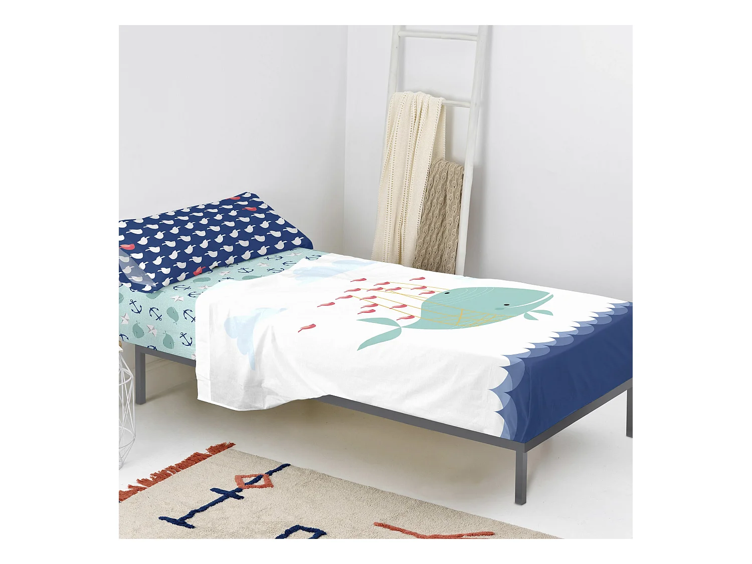 Juego de sabana Cama 80/90 (160x270 cm) Whale