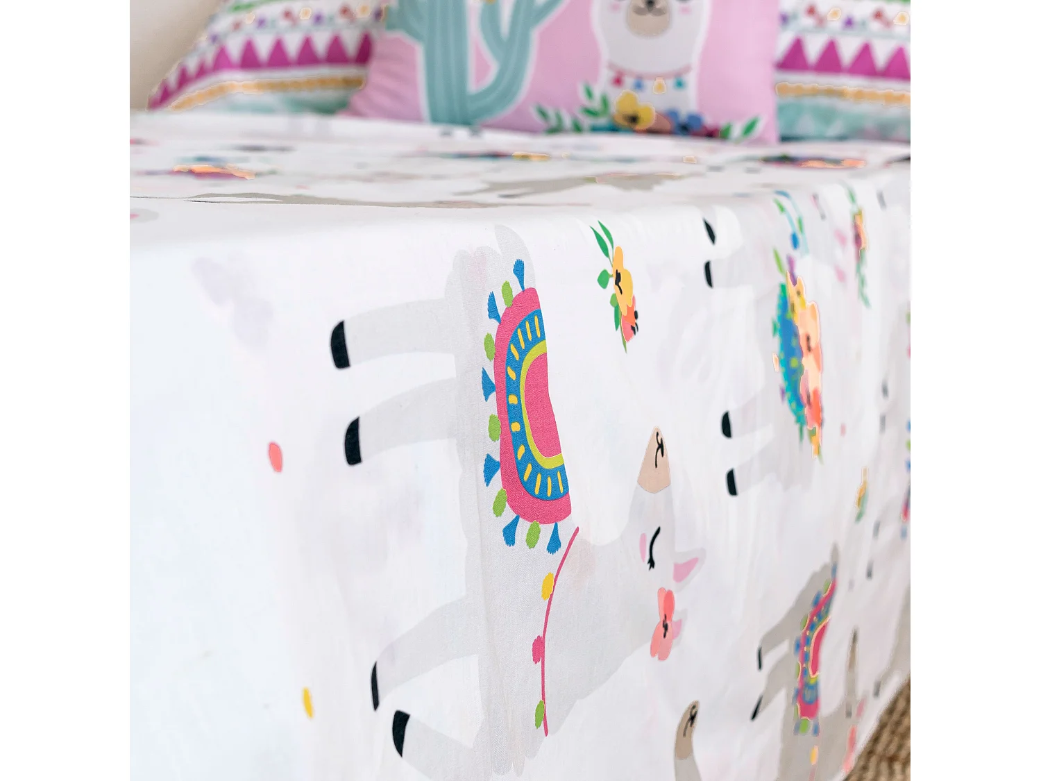 Juego de sabana Cama 80/90 (160x270 cm) Cute llamas