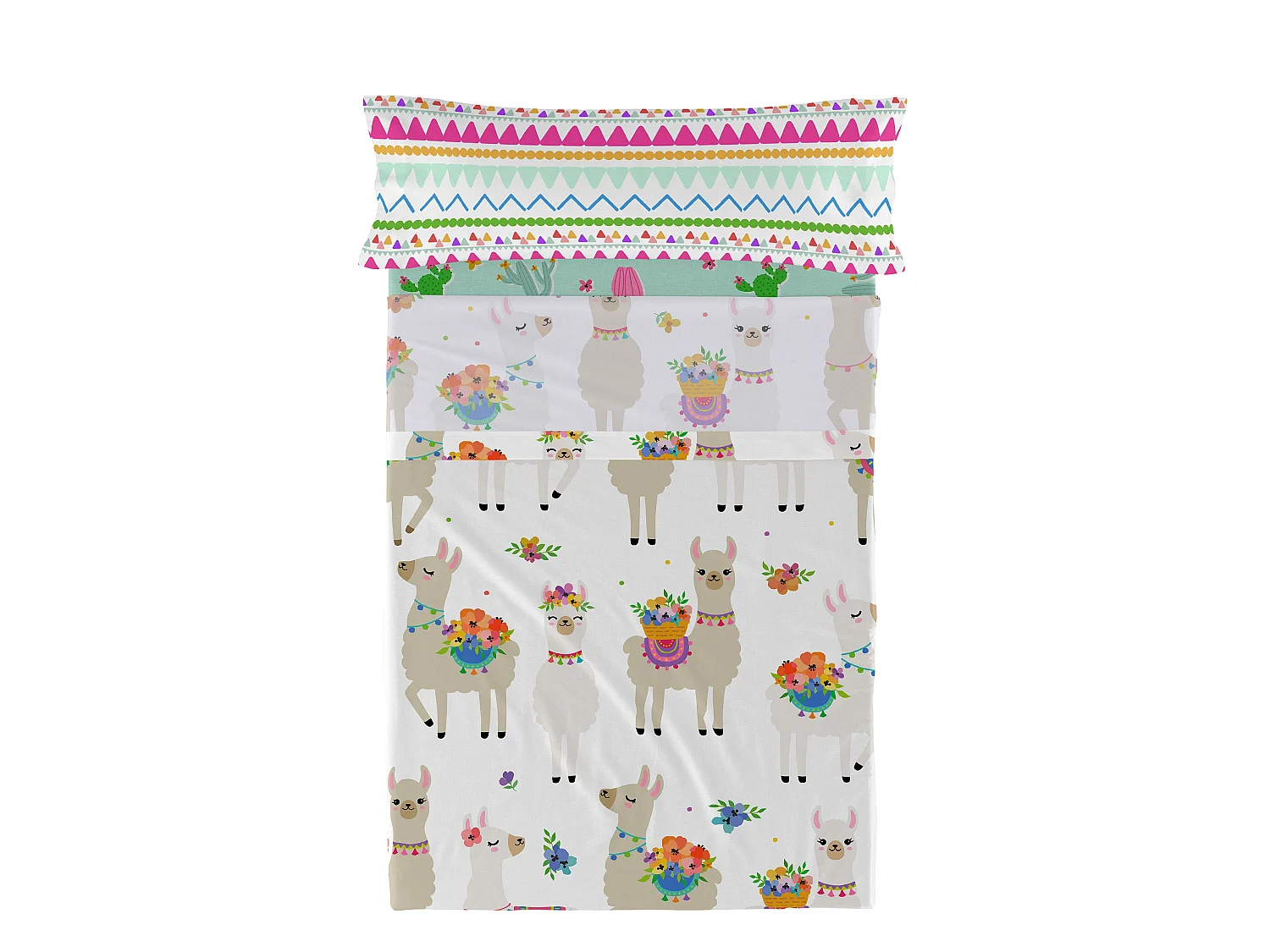 Juego de sabana Cama 80/90 (160x270 cm) Cute llamas