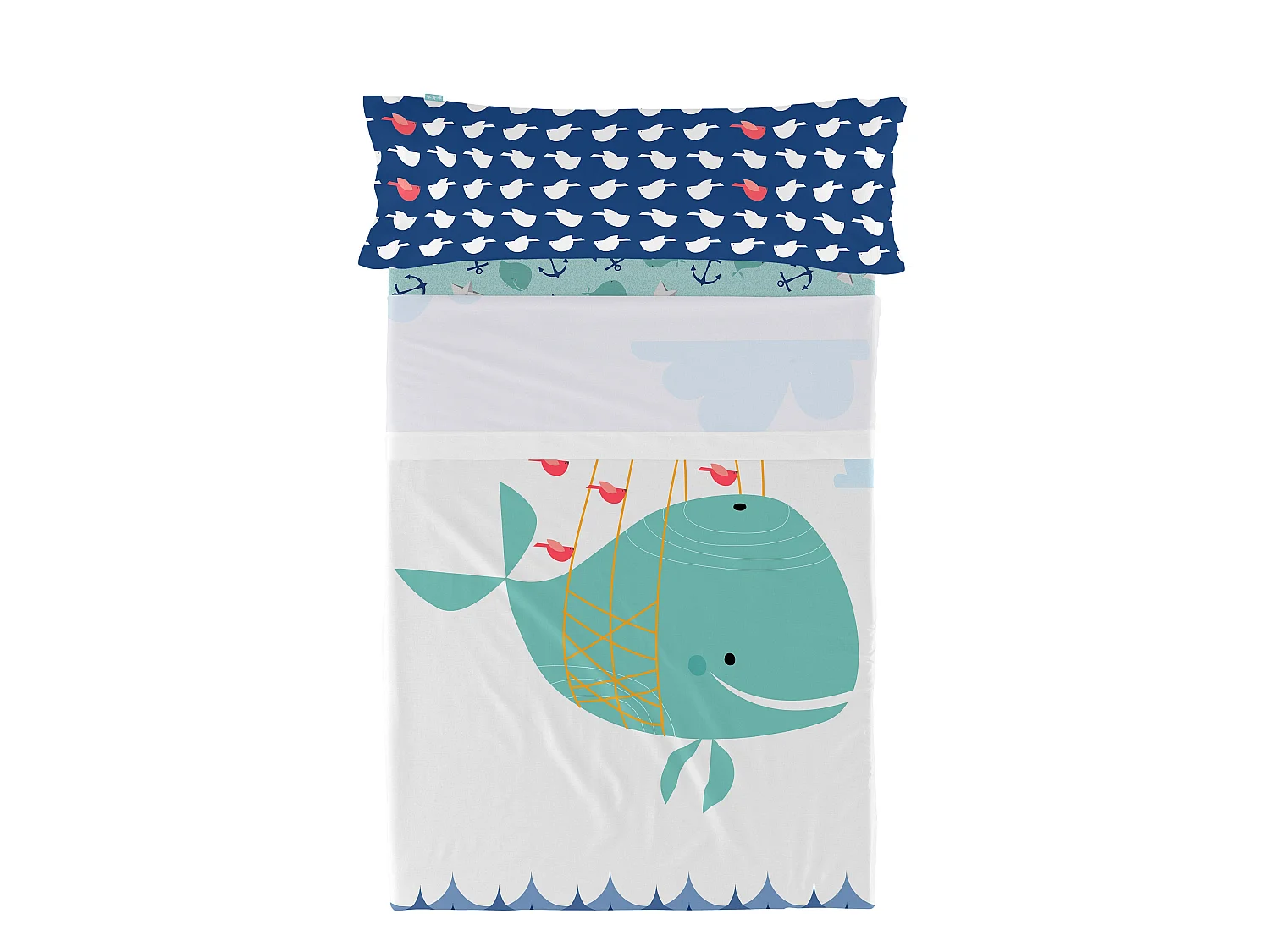 Juego de sabana Cama 105 (180x270 cm) Whale