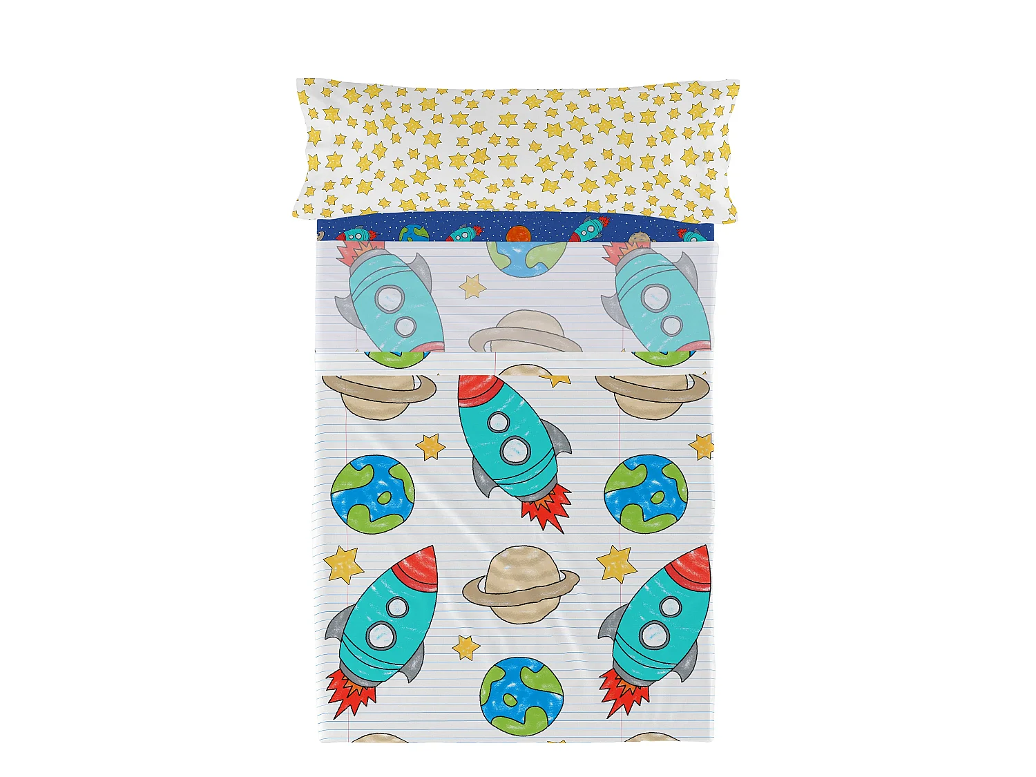 Bettlaken-set 160x270 cm Space rocket
