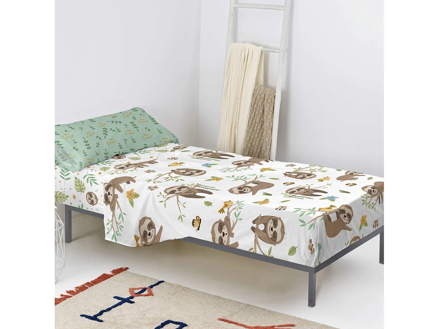 Parure drap 160x270 cm Happy sloth