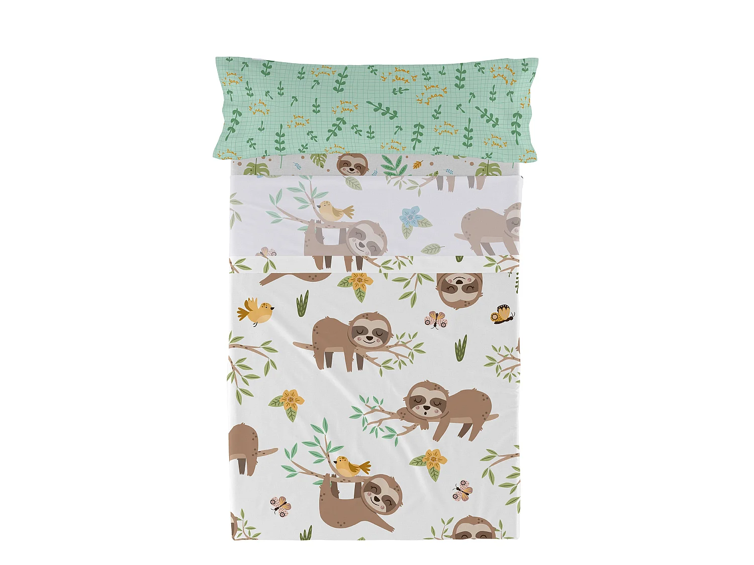 Parure drap 160x270 cm Happy sloth