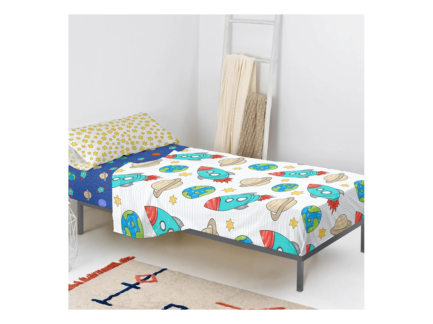Bettlaken-set 180x270 cm Space rocket