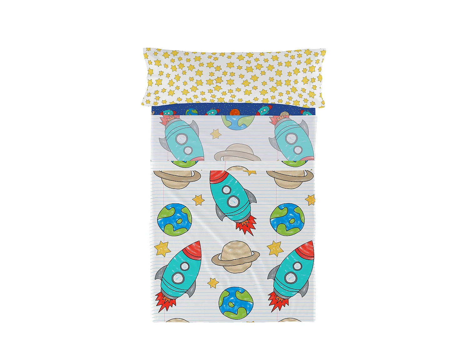 Bettlaken-set 180x270 cm Space rocket