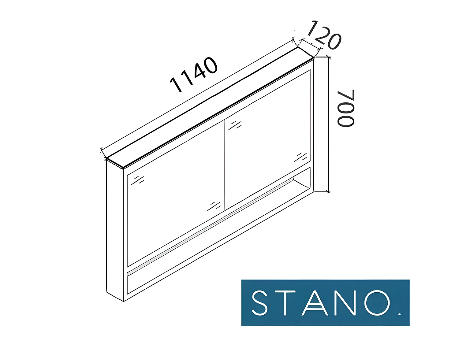 Armario TYPO con espejo 120 cm acabado de fibra de madera roble