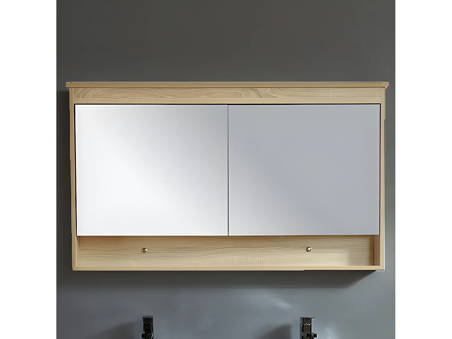Armario TYPO con espejo 120 cm acabado de fibra de madera roble