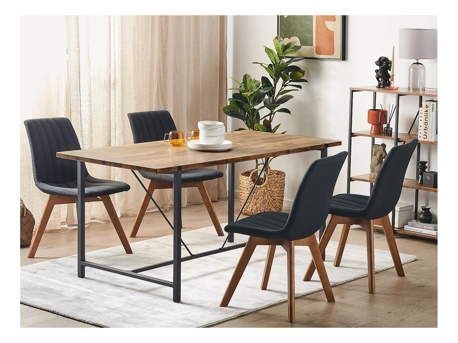 Eettafel SARITAS Bruin 160 cm 80 cm