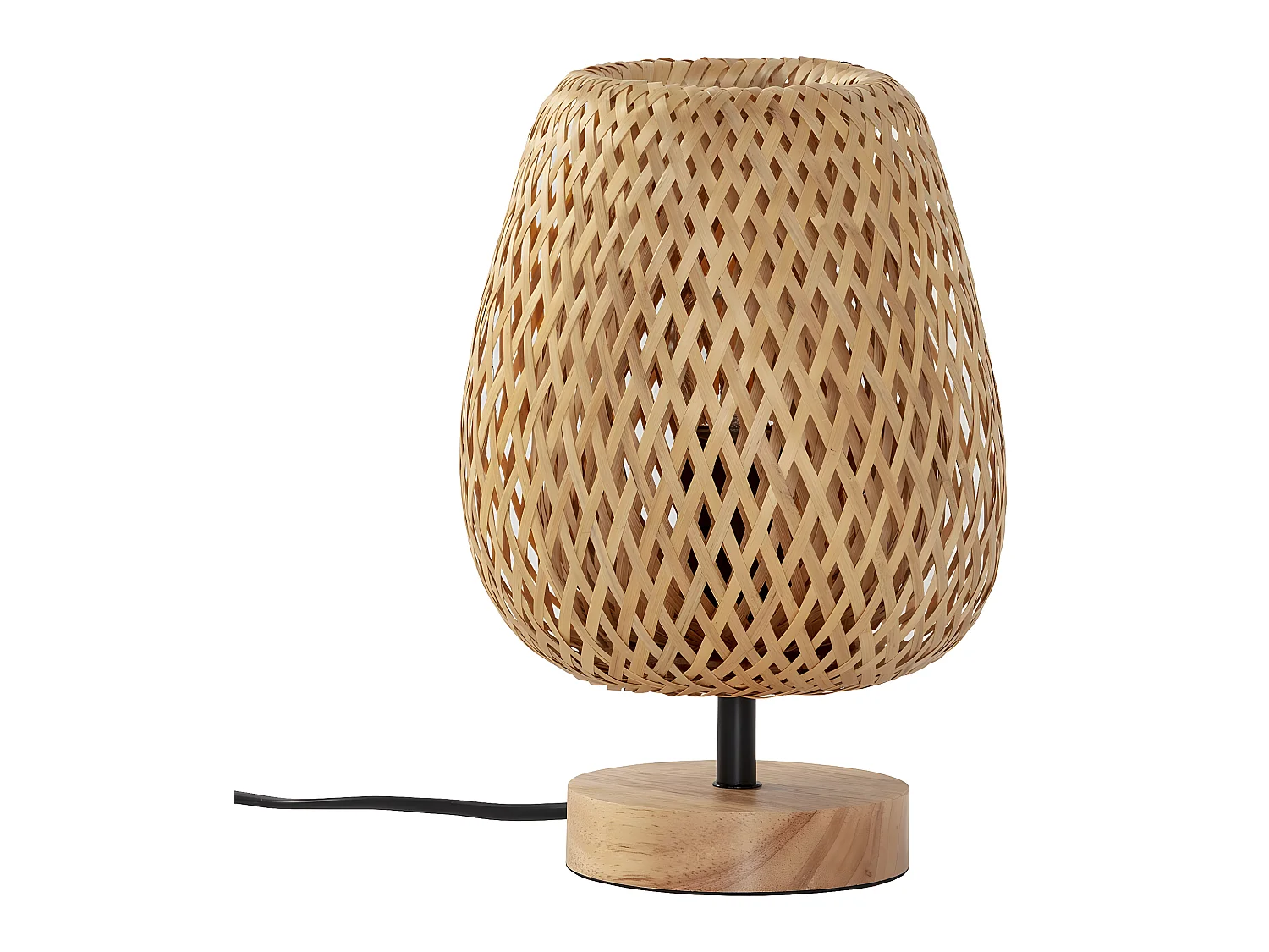 Lampe à poser Seiren en bambou, diamètre 25 cm