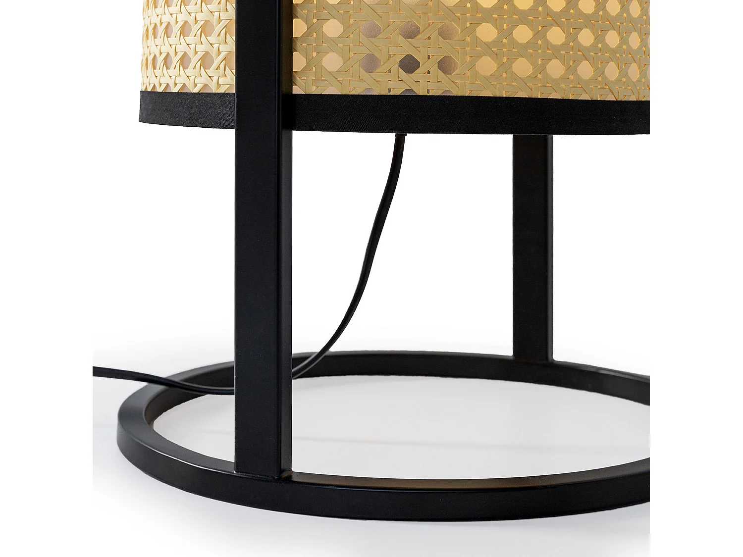 Lámpara de mesita Ukara de Ratán sintético, diametro 38 cm