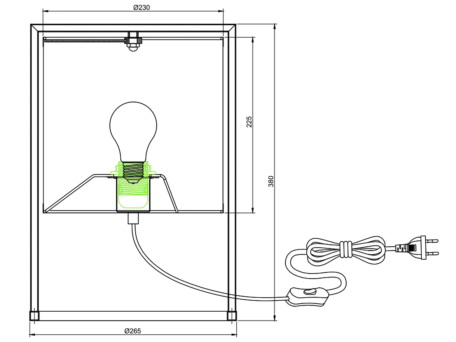 Lámpara de mesita Ukara de Ratán sintético, diametro 38 cm