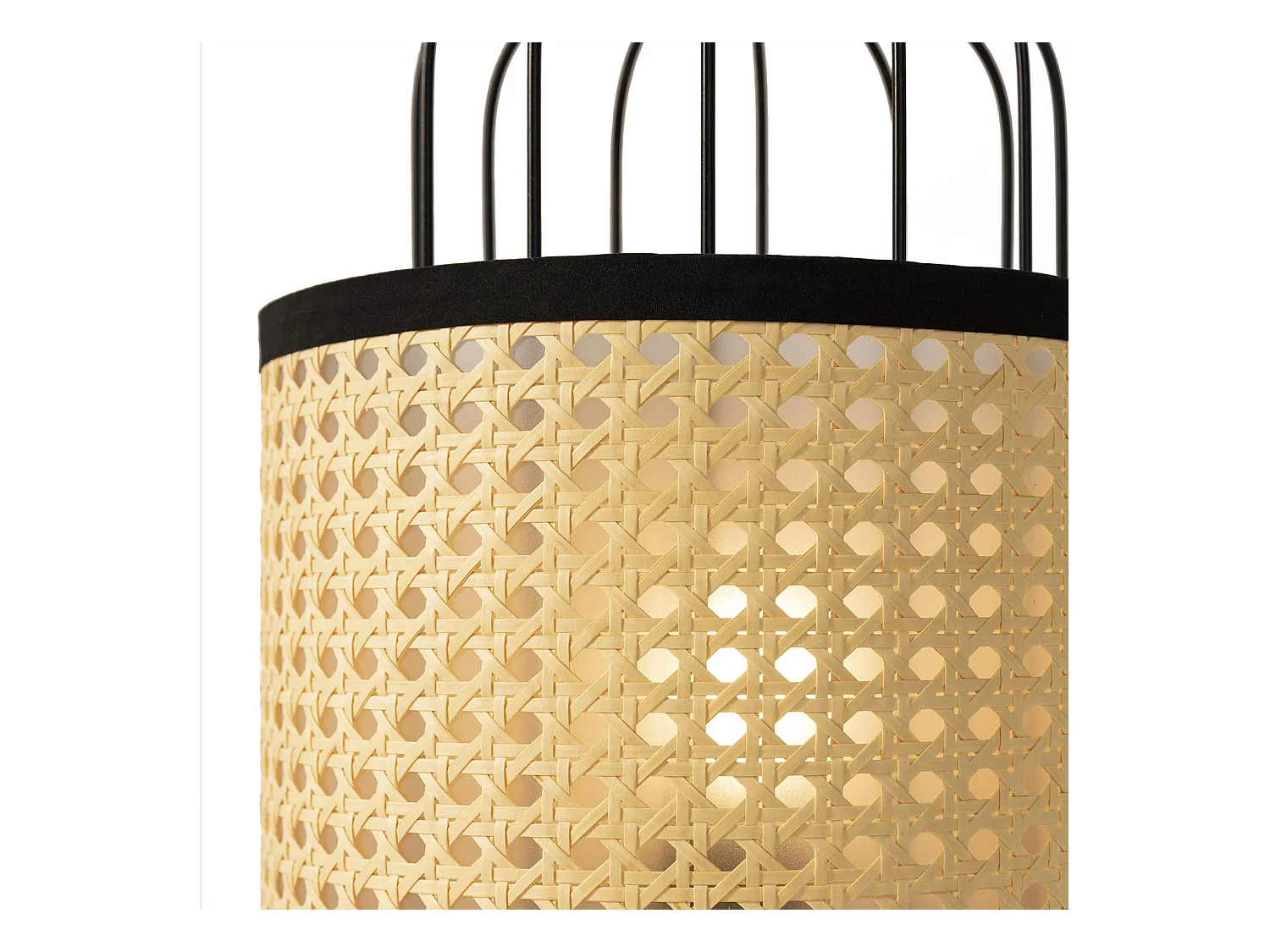 Nachtkastlamp Nozomi van synthetisch rotan, diameter 38 cm.