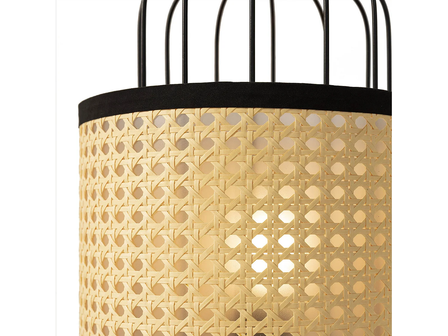 Nachtkastlamp Nozomi van synthetisch rotan, diameter 38 cm.