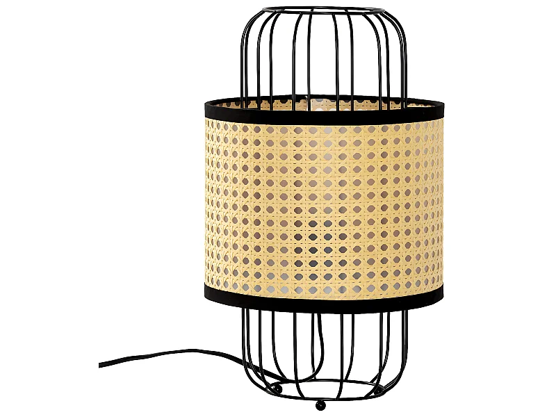 Lampe à poser Nozomi en rotin synthétique, diamètre 38 cm