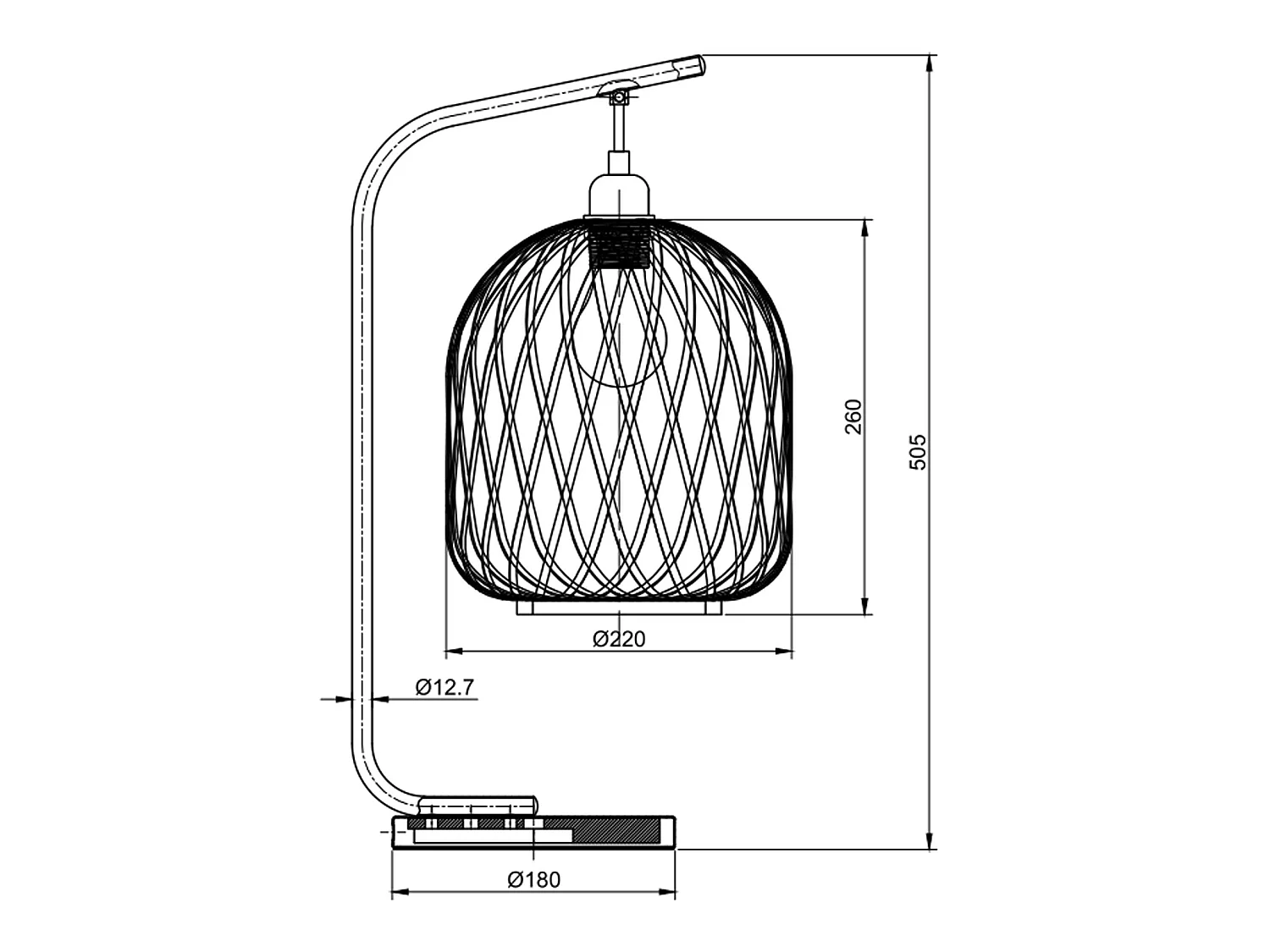 Lampe à poser Reiko en Bamboo, diamètre 50,5 cm