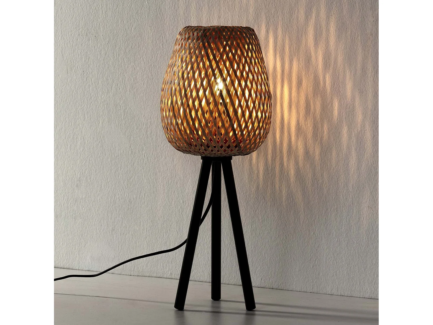 Lámpara de mesita Tara de Bambú, diametro 43,5 cm