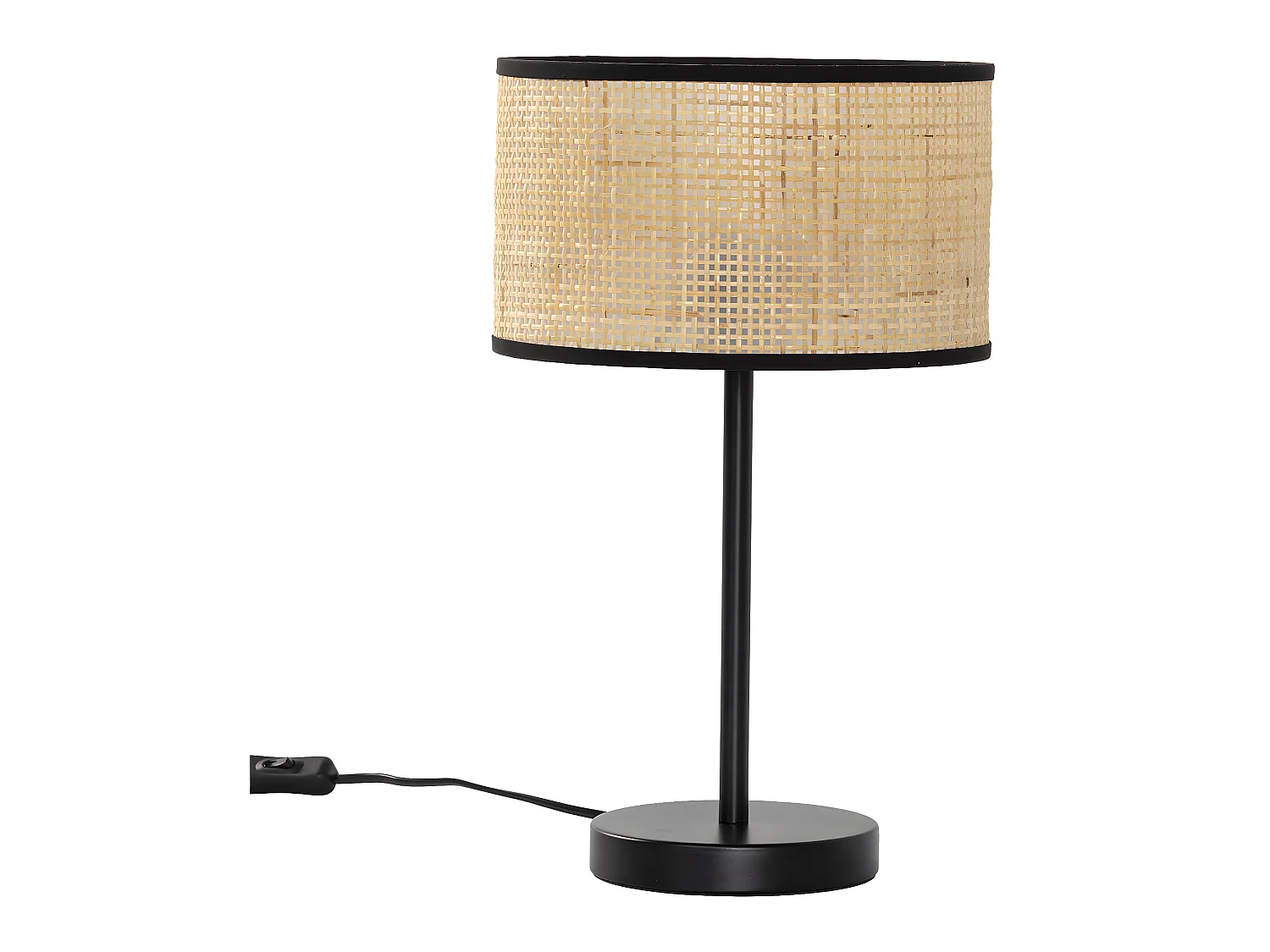 Nachtkastlamp Kasuki van natuurlijk rotan, diameter 42 cm