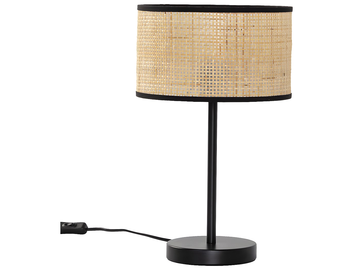 Hanglamp Bandung 50 cm diameter Natural Rotan (Kies een fitting : Pendel zwart) | Bamboe & Rotan