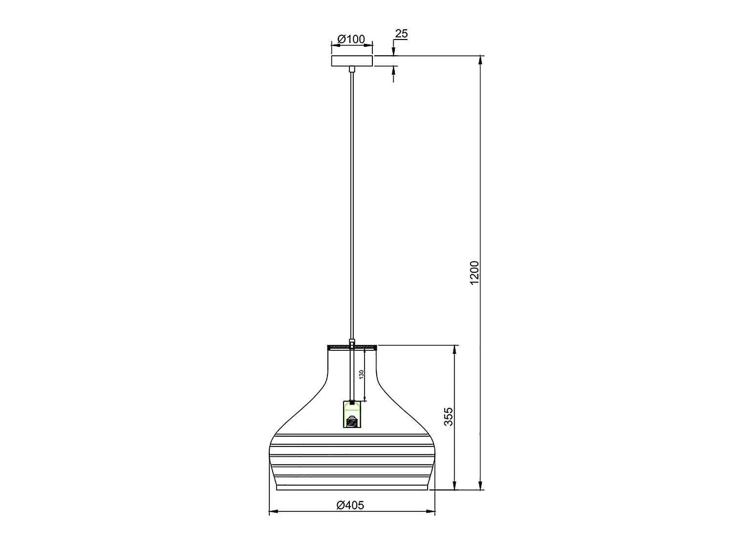 Suspension Yasu en bambou, diamètre 40,5 cm