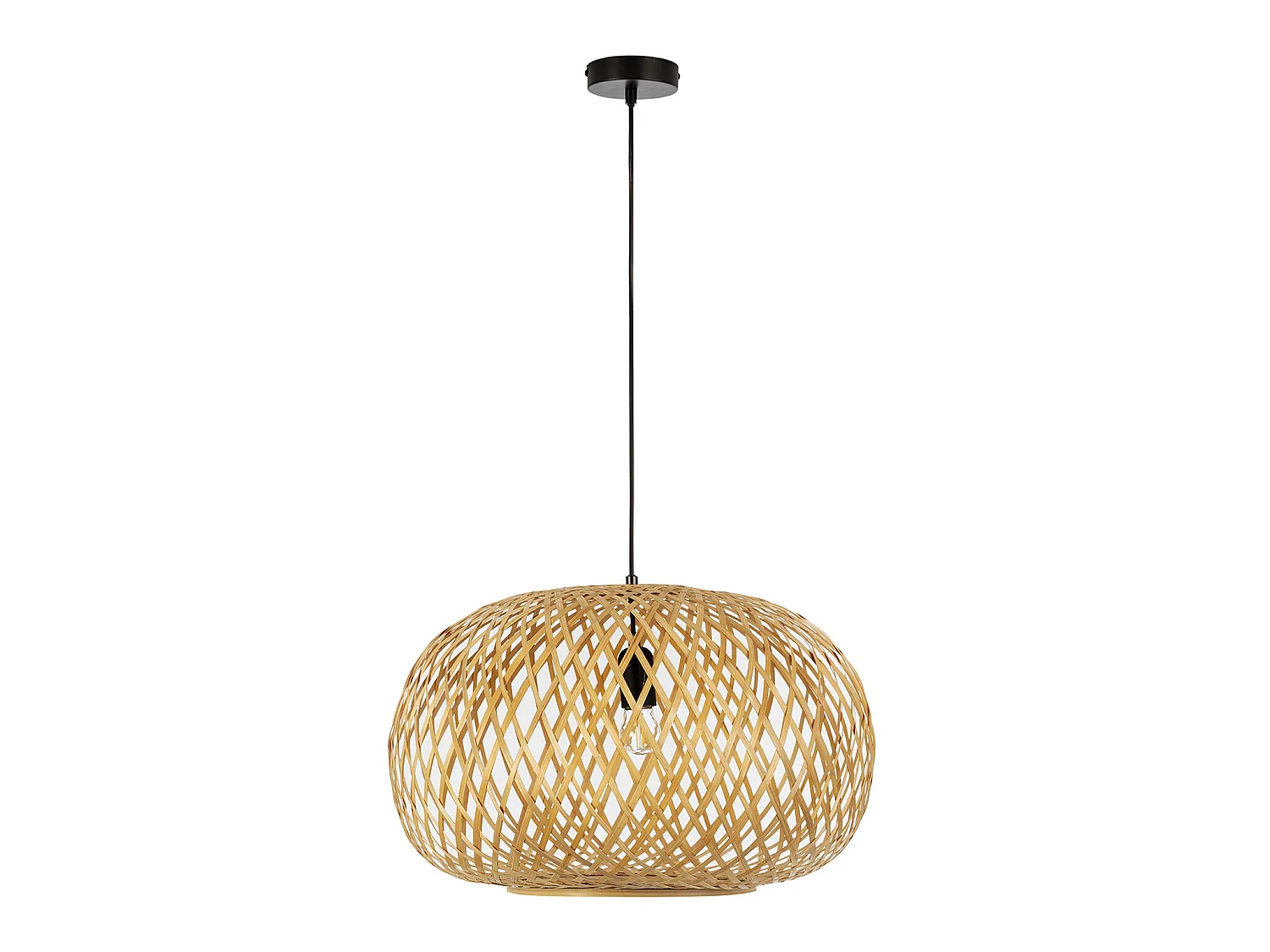 Zawieszenie lampy Mara z bambusa, średnica 50 cm.