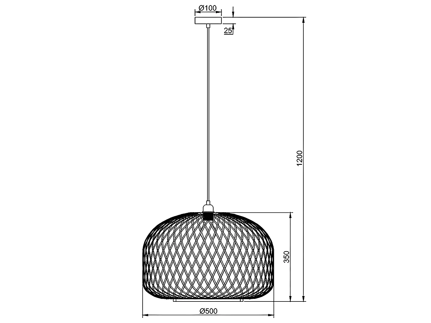 Suspension Mara en bambou, diamètre 50 cm