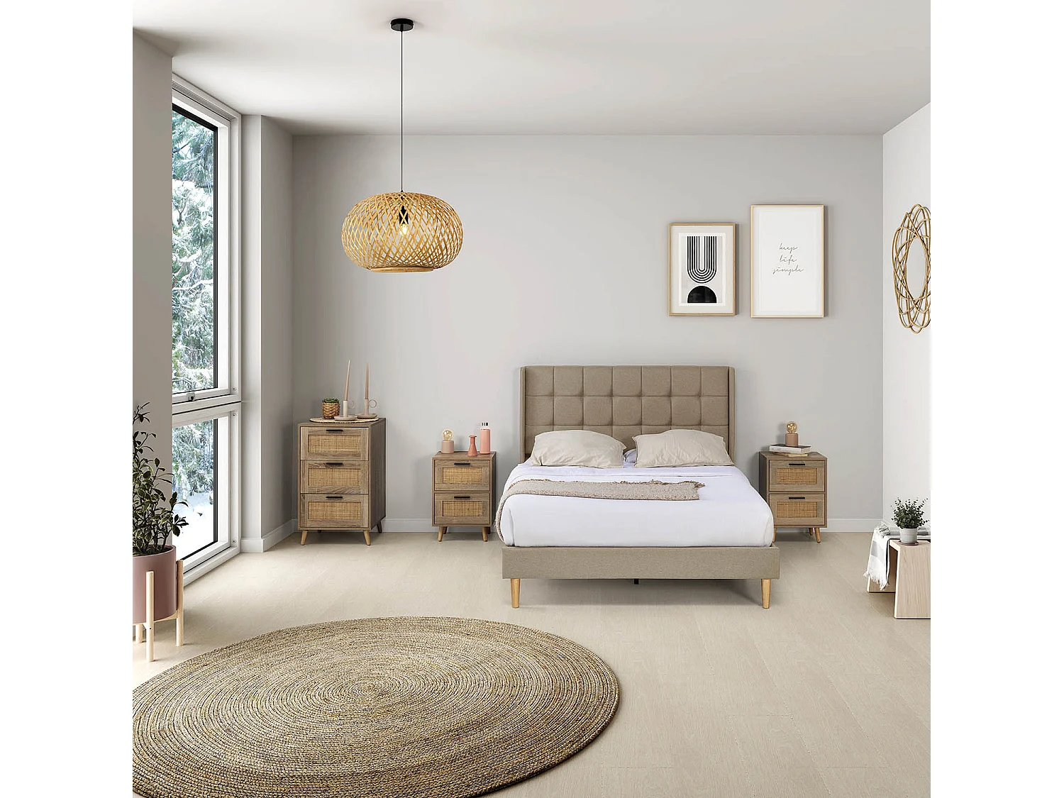 Suspension Mara en bambou, diamètre 50 cm