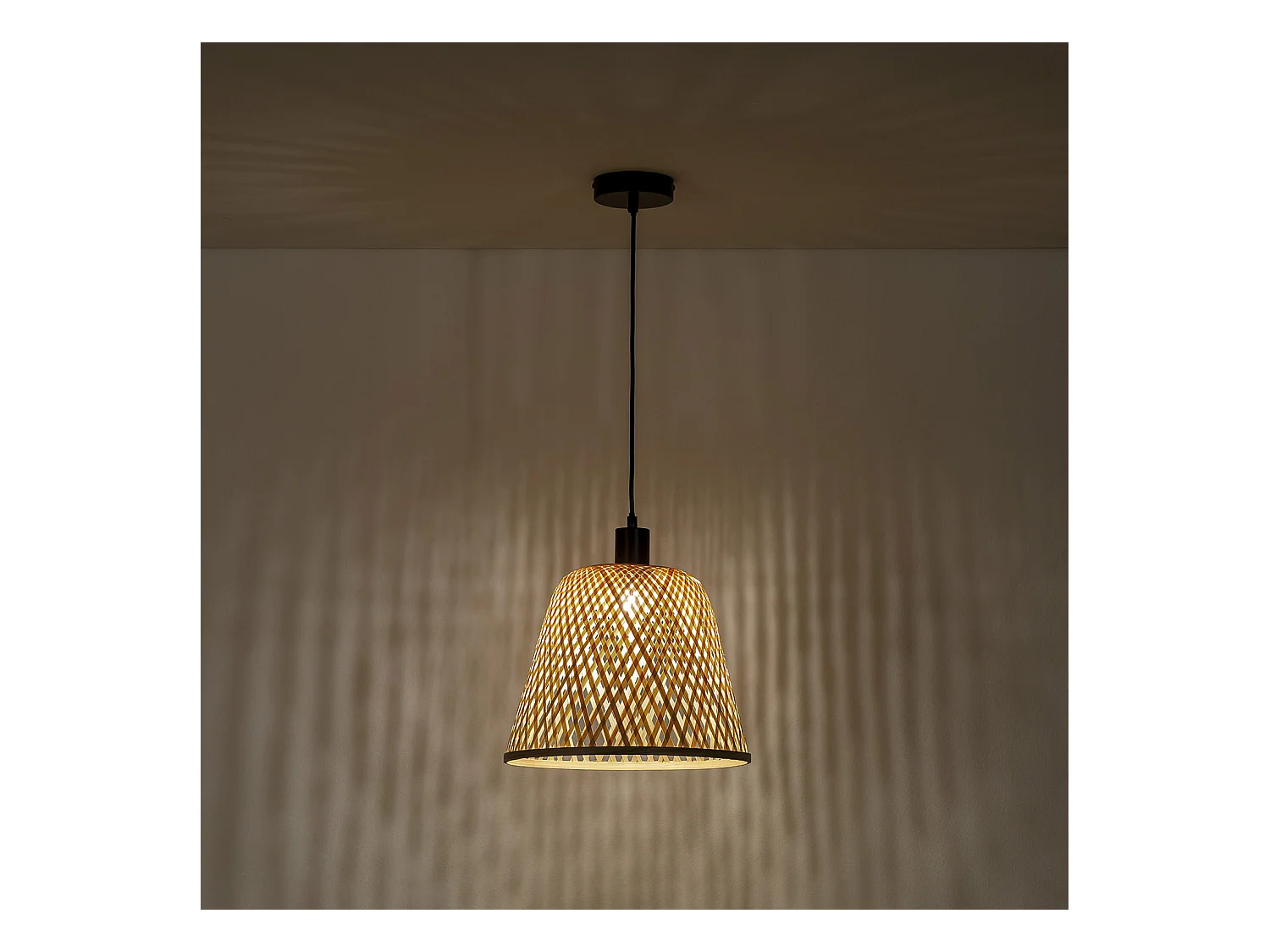 Lampada da soffitto in bambù Raku, diametro 30 cm