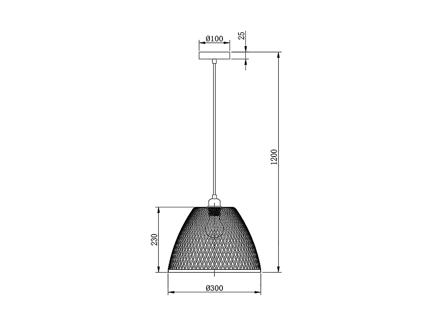 Lampada da soffitto in bambù Raku, diametro 30 cm