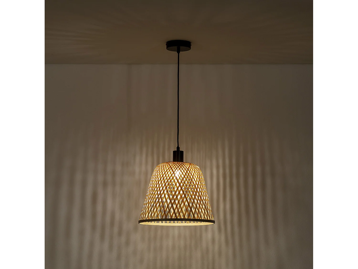 Suspension Raku en Bambou, diamètre 30 cm