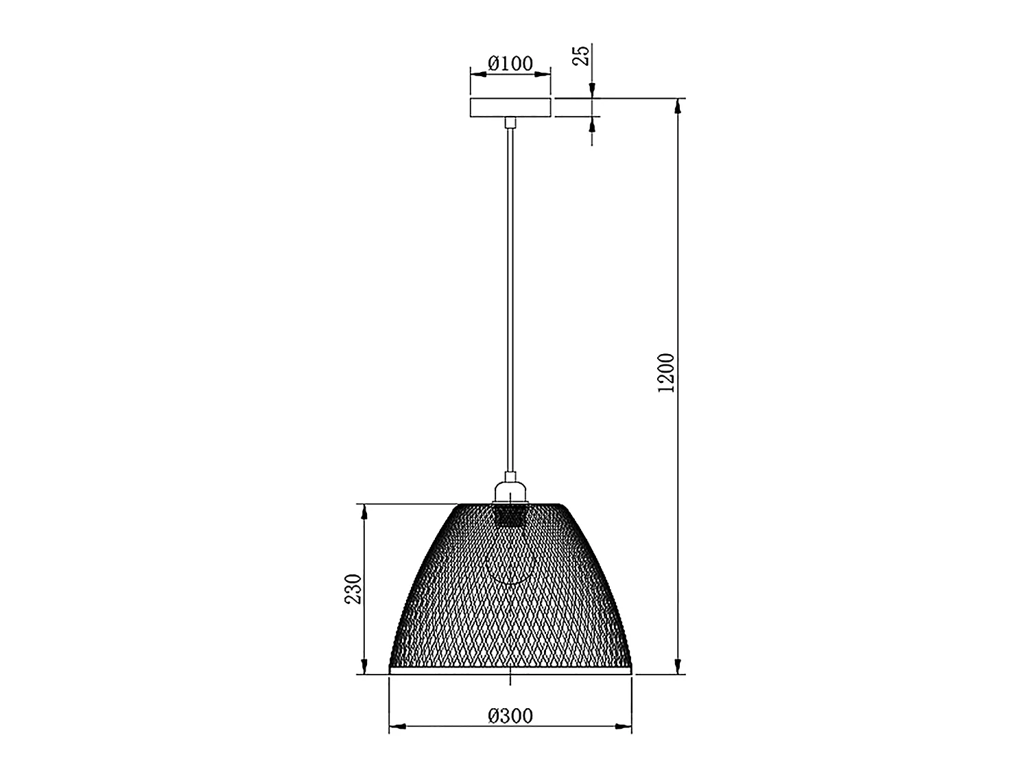 Suspension Raku en Bambou, diamètre 30 cm