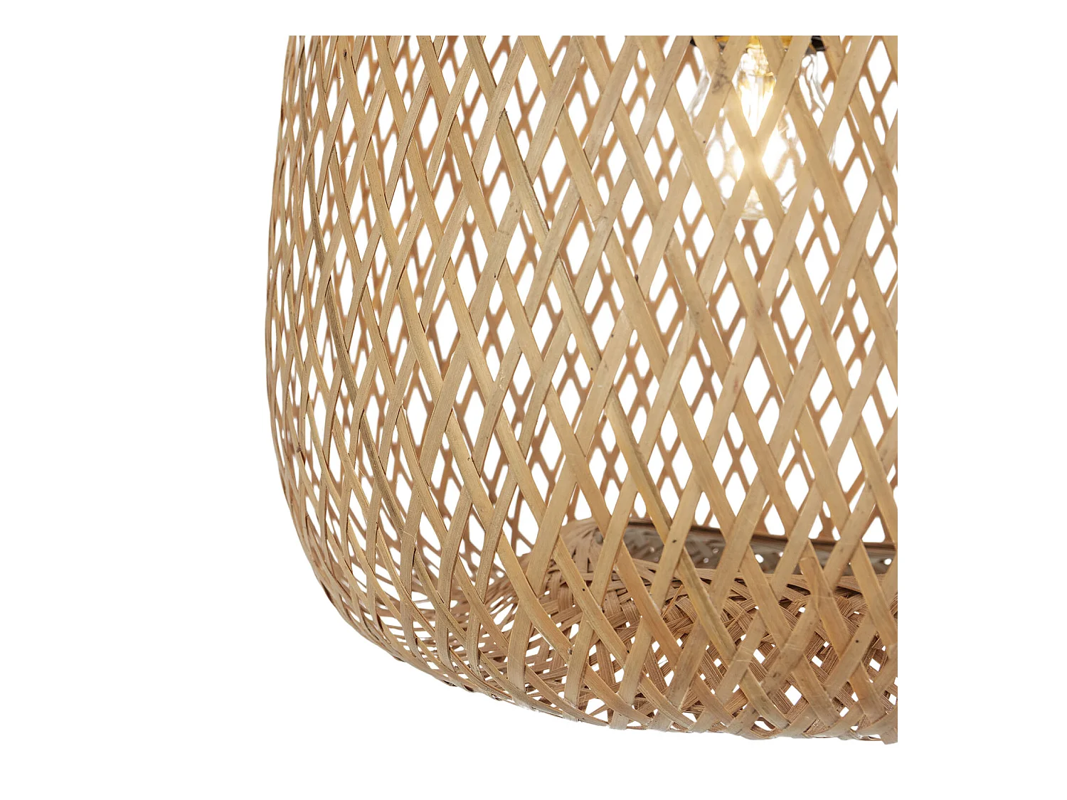 Luminária de teto Yumei de Bambu, diâmetro 30 cm.