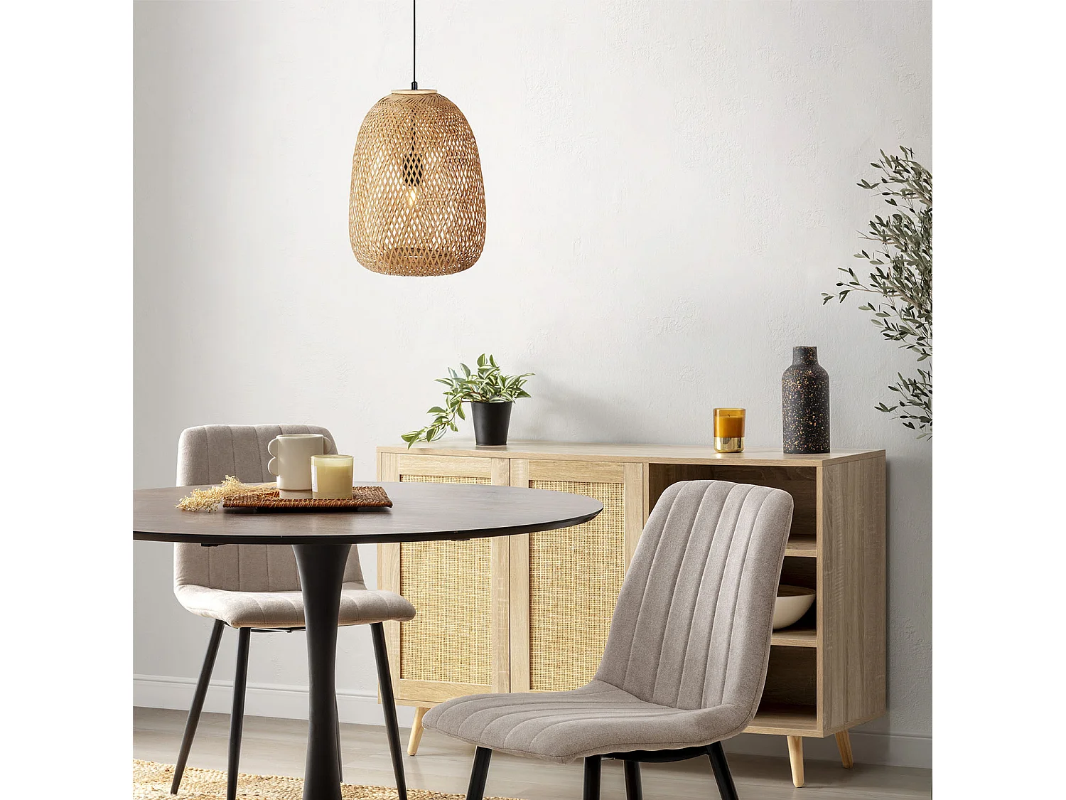 Suspension Yumei en bambou, diamètre 30 cm