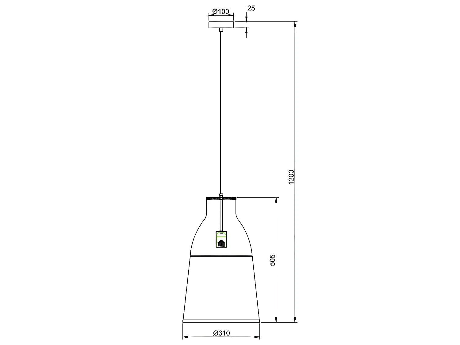 Suspension Nomi en bambou, diamètre 31 cm
