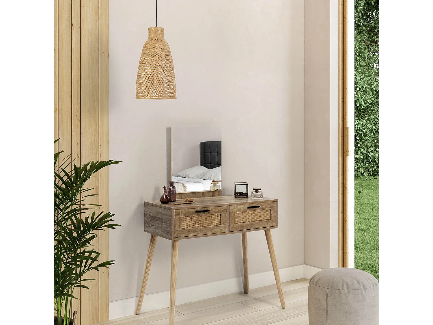 Suspension Nomi en bambou, diamètre 31 cm