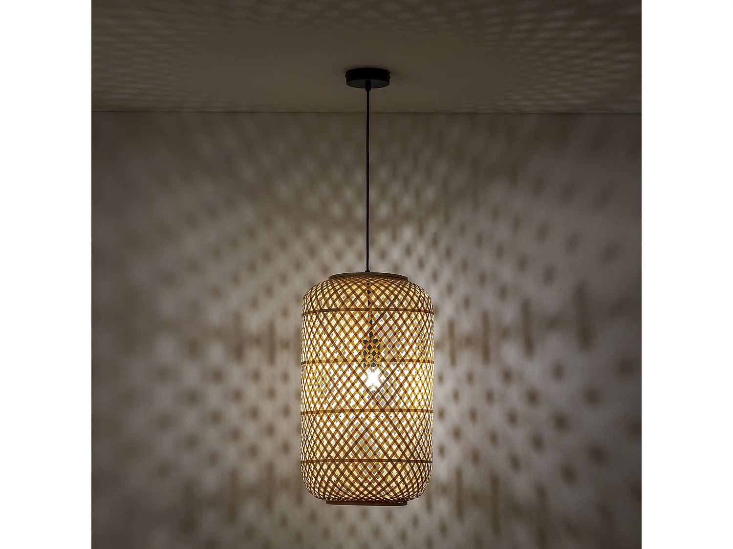 Suspension Mayu en bambou, diamètre 30 cm