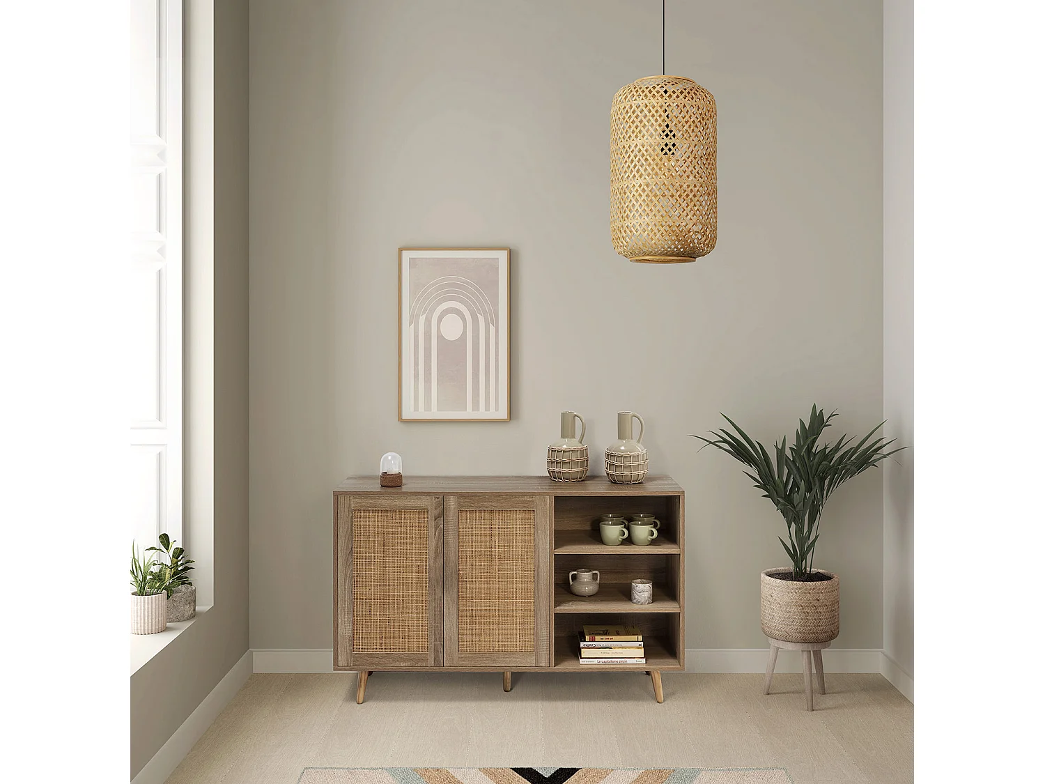 Suspension Mayu en bambou, diamètre 30 cm