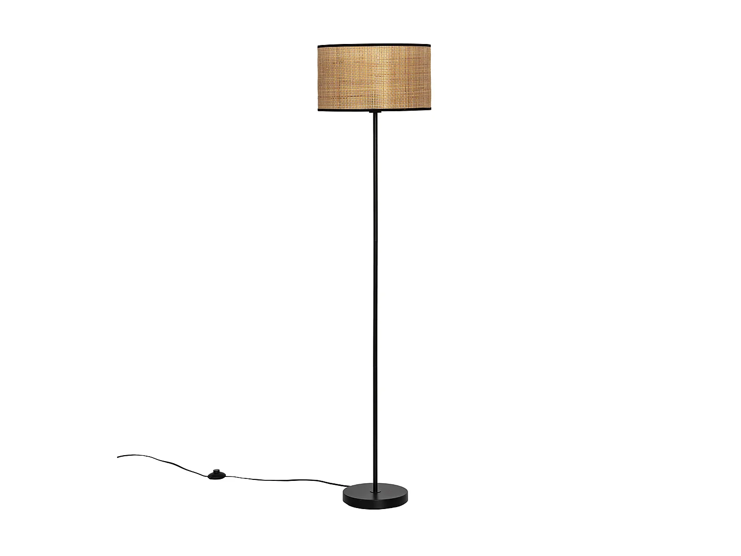 Lampadaire Kai en rotin naturel, hauteur 160 cm