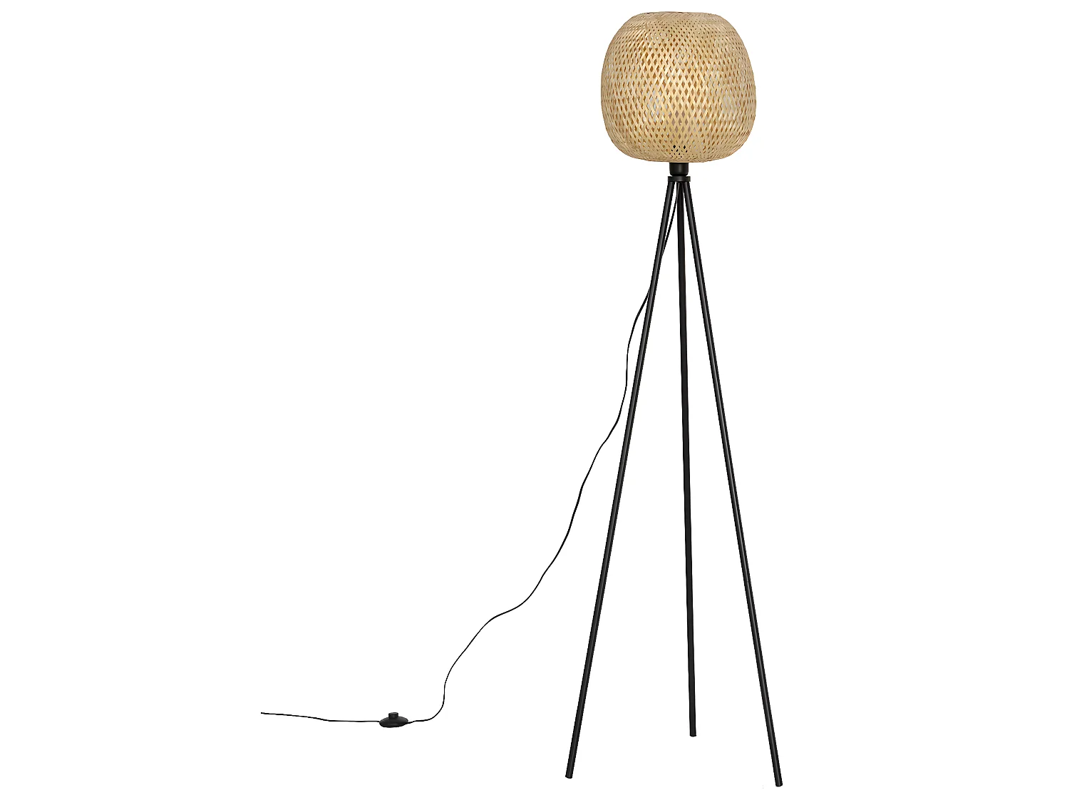 Lampadaire Hikari en bambou, hauteur 166,5 cm