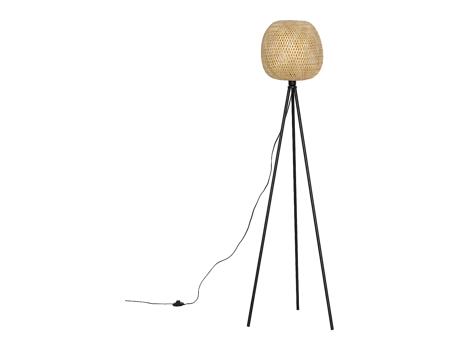 Staande lamp Hikari van bamboe, hoogte 166,5 cm