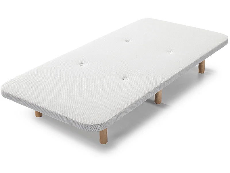 Base tapizada Tejido 3D 135x190 cm Blanco, Válvulas de transpiración