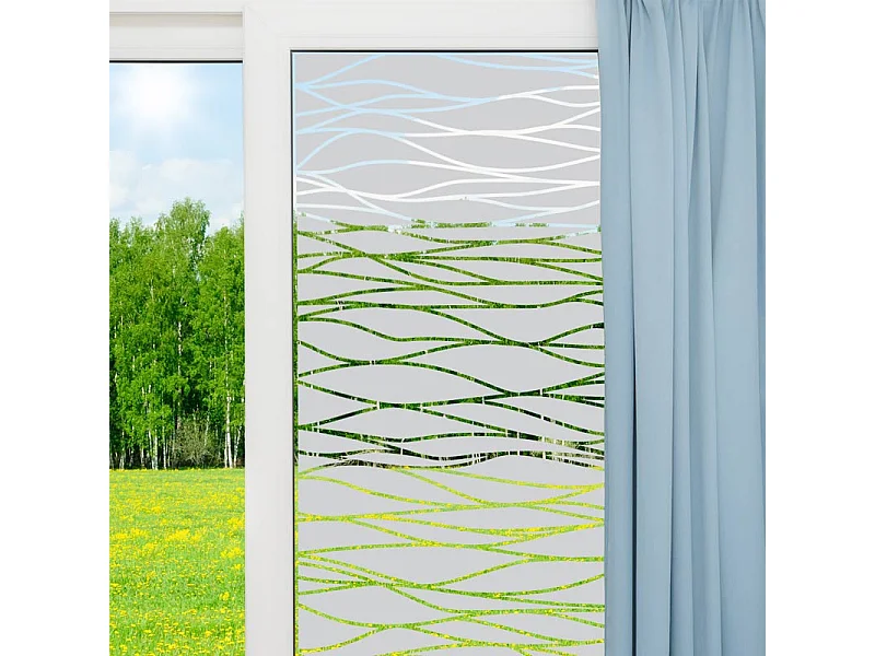 Film Fenêtre Anti Regard Occultant - L'OCÉAN - Stickers Autocollant Brise-Vue pour Vitre & Porte de Douche - 190X105cm