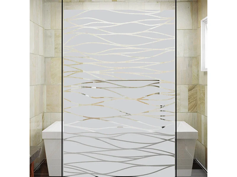 Film Fenêtre Anti Regard Occultant - L'OCÉAN - Stickers Autocollant Brise-Vue pour Vitre & Porte de Douche - 190X105cm