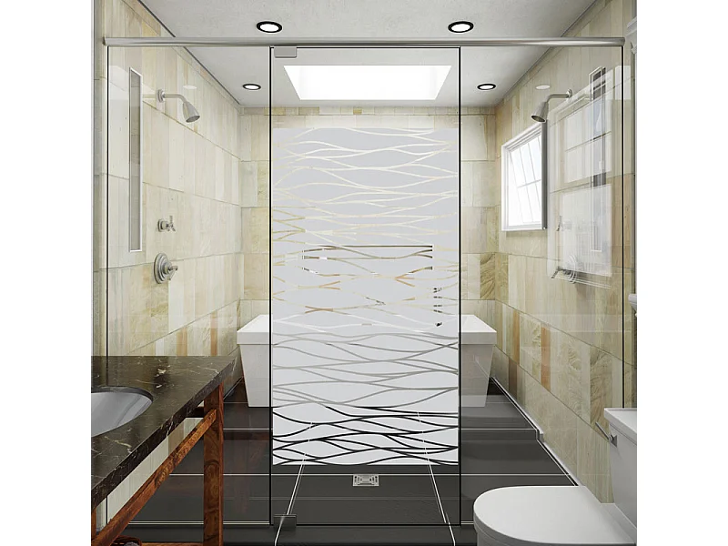 Film Fenêtre Anti Regard Occultant - L'OCÉAN - Stickers Autocollant Brise-Vue pour Vitre & Porte de Douche - 190X105cm